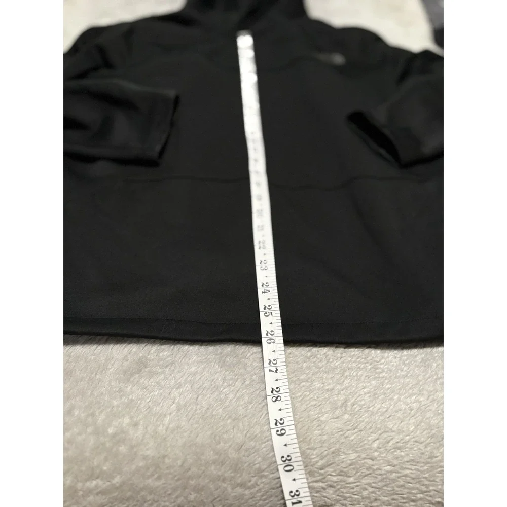 North Face Men's Large Solid Black Full Zip Jacket Hood Polyester READ